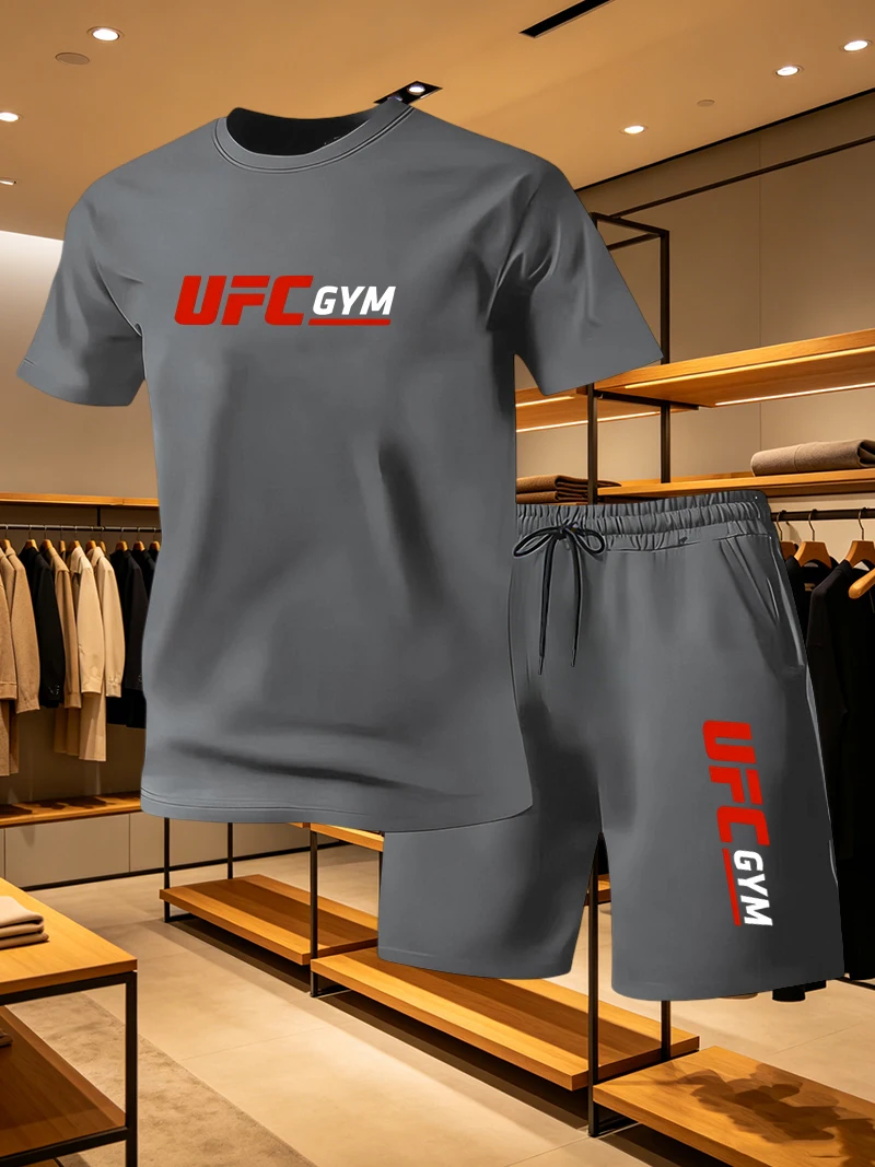 Running Gear Men - Men's Fashion T-shirt Shorts UFC Casual