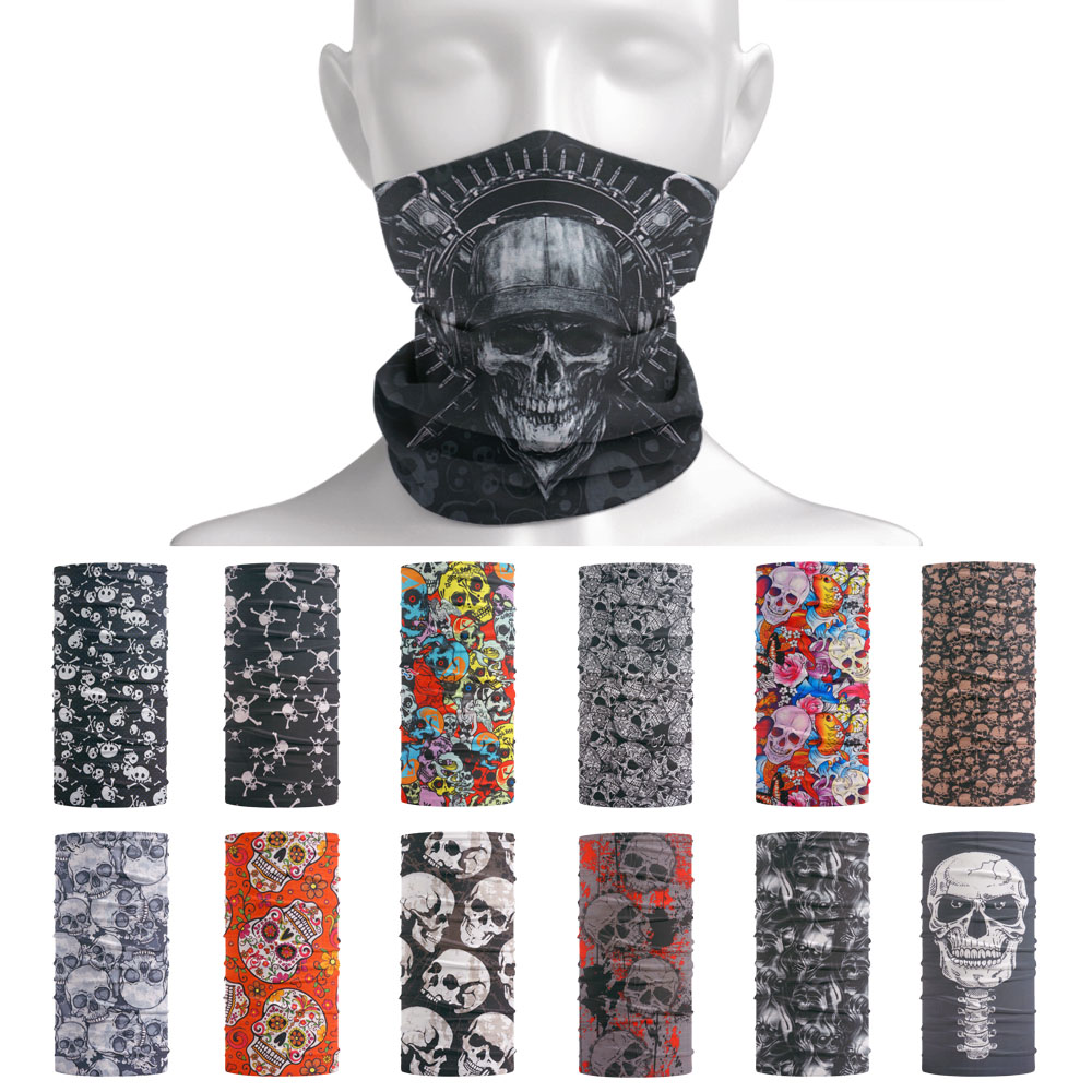 Running Gear Youtube - Skull Pattern Seamless Breathable Neck Warmer