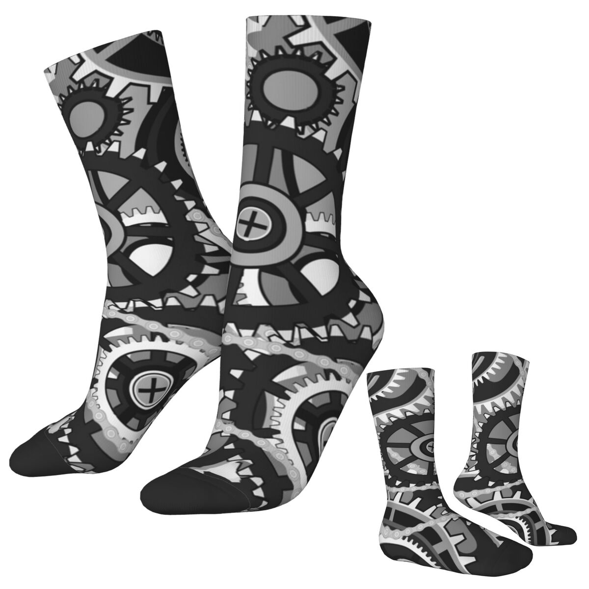 Running Gear Youtube - Gears Vintage Wheels Stockings Men Print